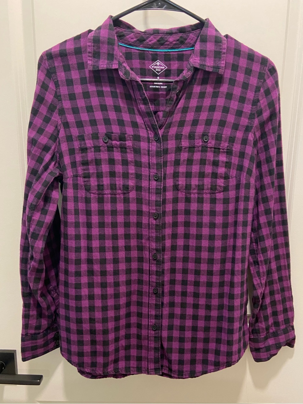Women’s Purple Plaid Button-Up Shirt